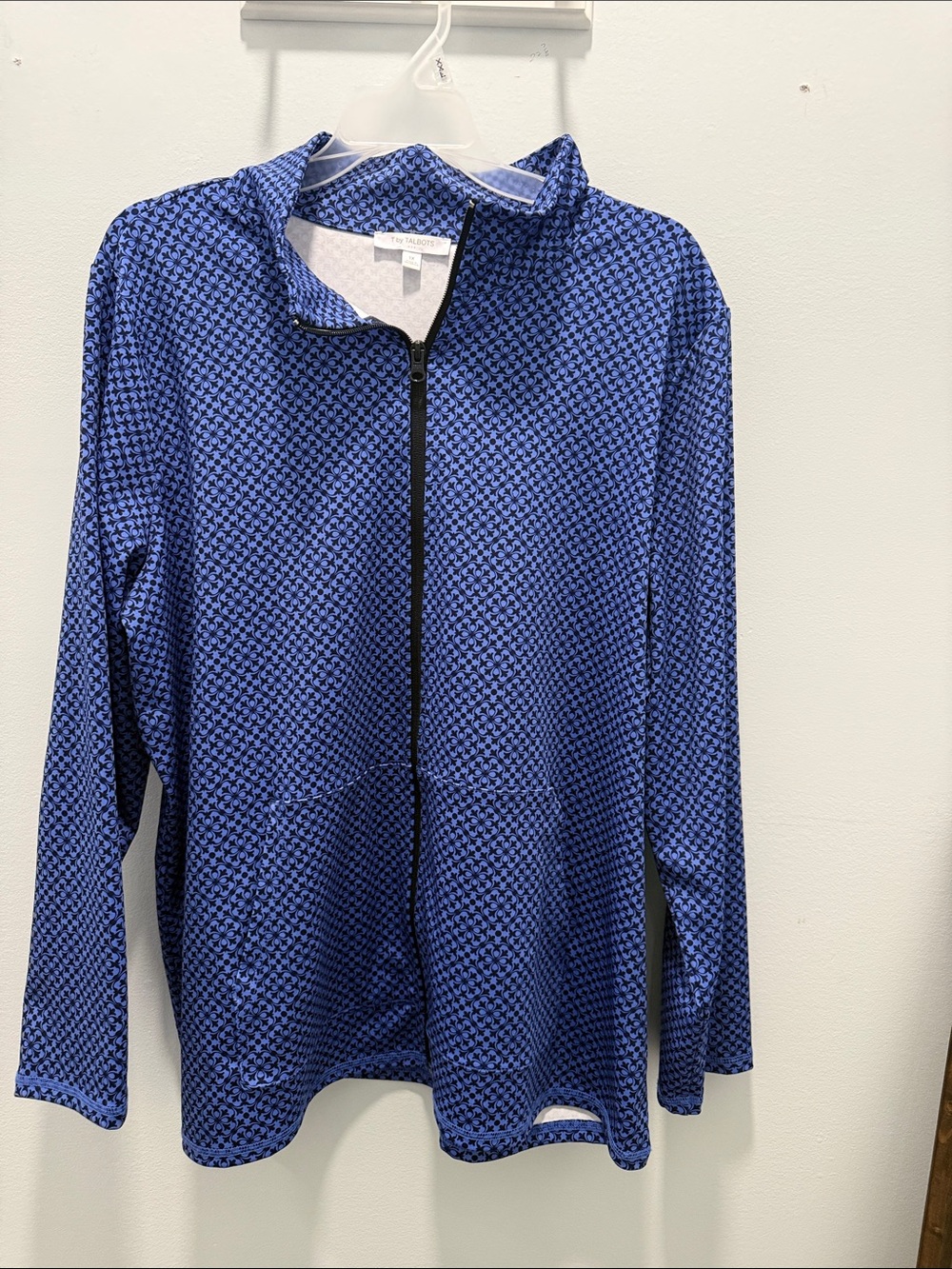Talbots Blue and Navy Floral-Pattern Jacket